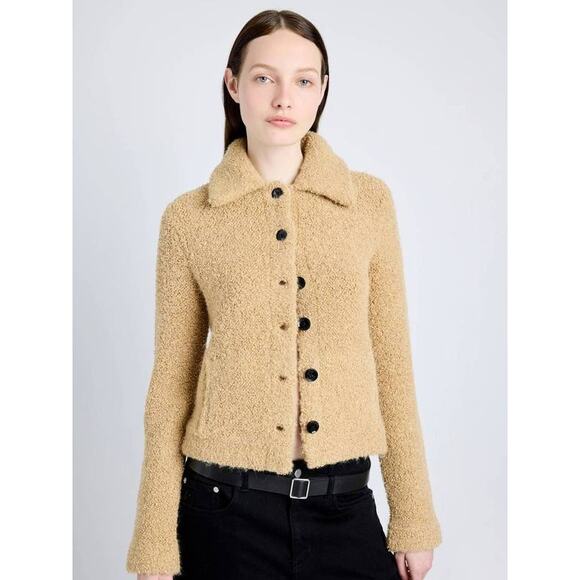 Proenza Schouler Sylvie Loop Boucle Knit Jacket in Light Camel L - Picture 1 of 5